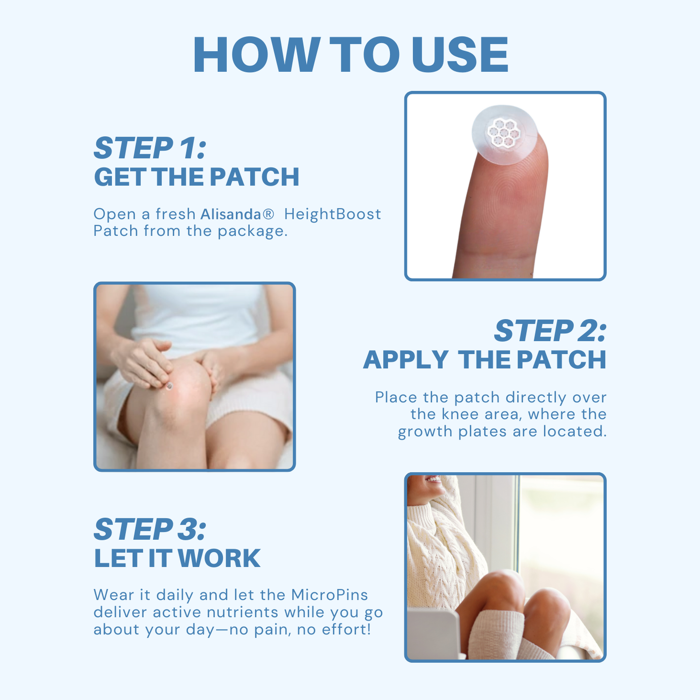 Acezozla®HeightBoost  MicroPin Growth & Stretch Patch
