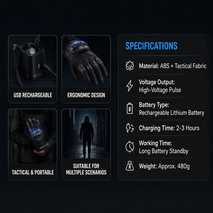 Tactical StunGuard Pro High‑Voltage Self‑Defense Glove One touch. Instant protection.